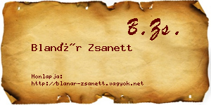 Blanár Zsanett névjegykártya